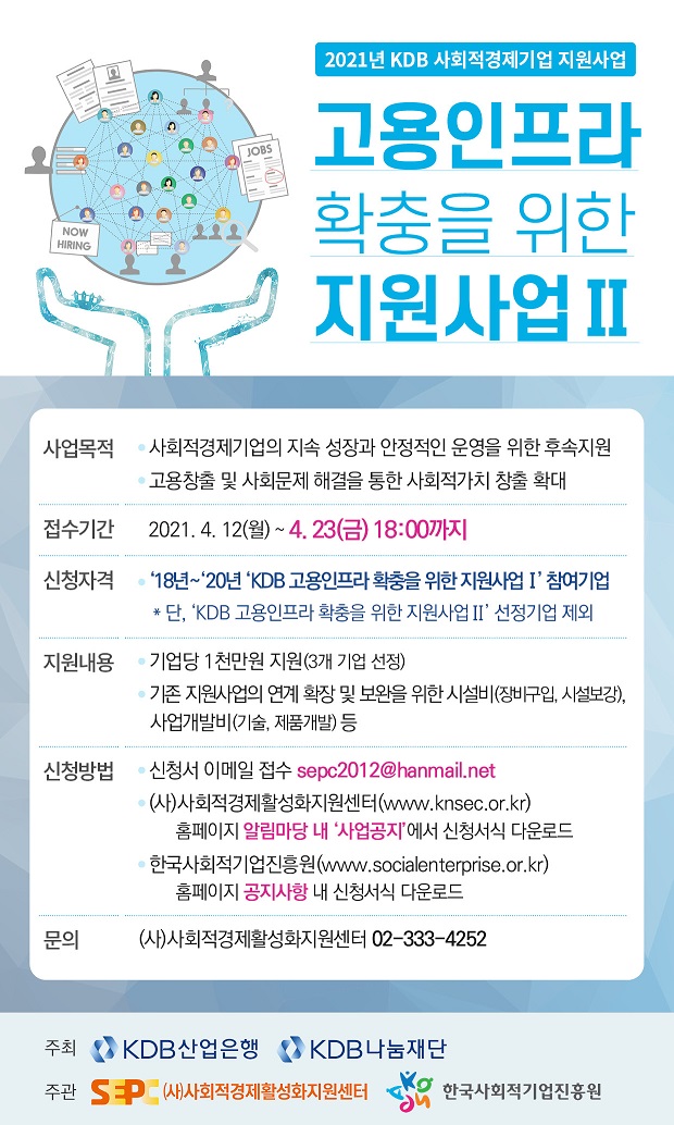 2021년 KDB 고용인프라 확충을 위한 지원사업 Ⅱ