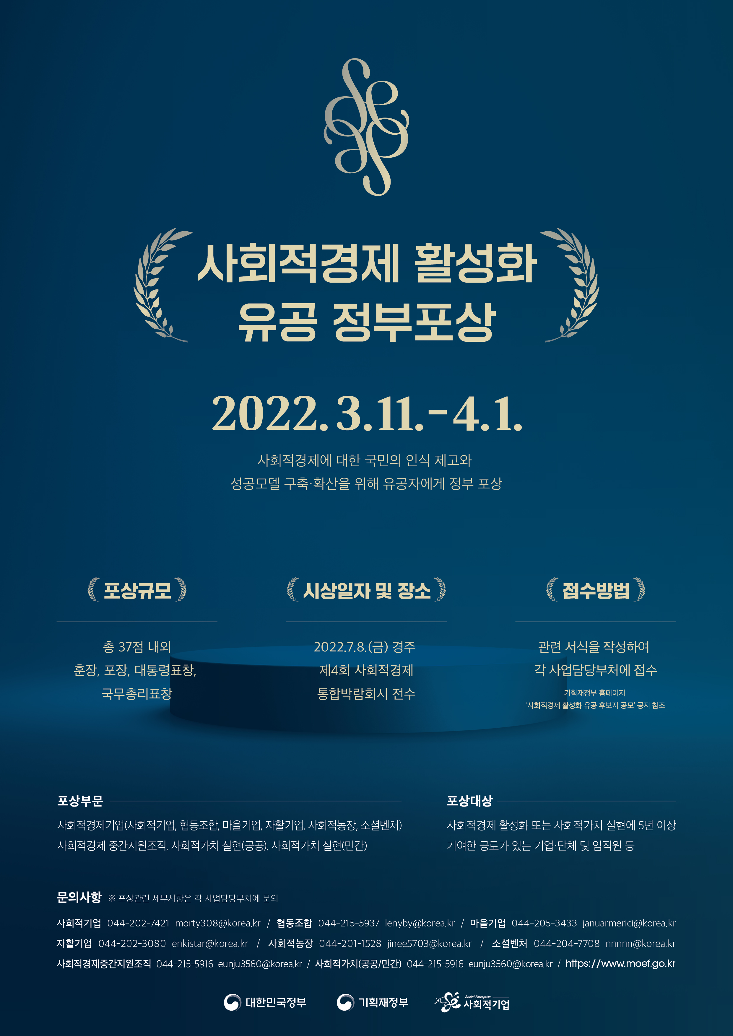 2022 사회적경제 활성화 유공 정부포상